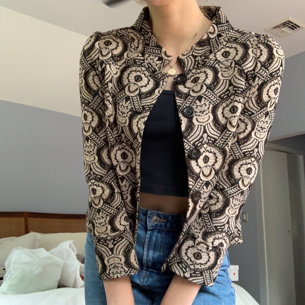 Blazer with black and gold detailing
